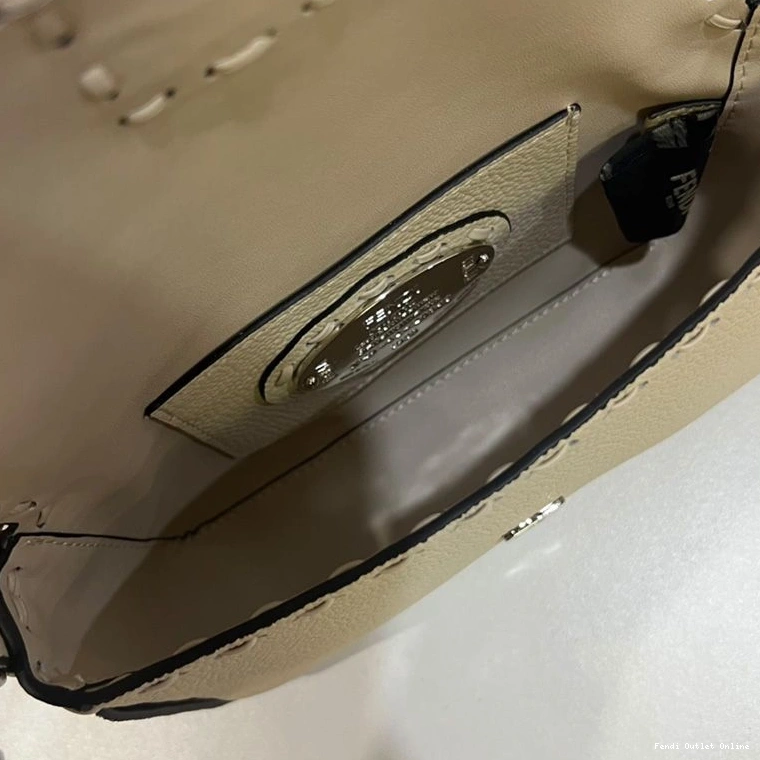 Cheap Selleria Baguette Leather Cuoio Fendi Beige Romano In Mini Bag 0810